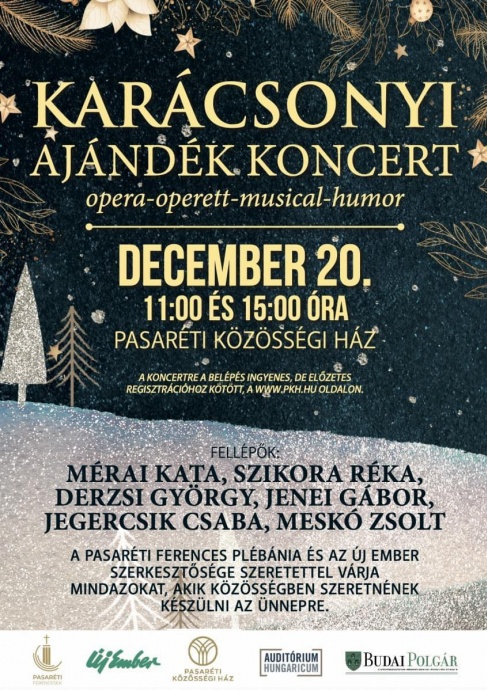 INGYENES Karácsonyi opera-operett-musical-humor koncert Budapesten!